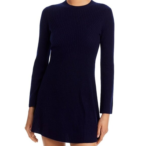 Aqua Cashmere Navy Contour Ribbed Mini Dress - Size XXL - Picture 5 of 5